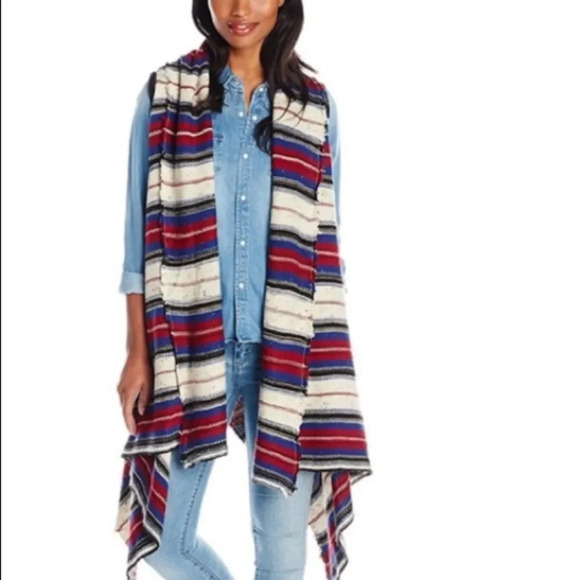 Sam Edelman Sweaters - Sam Edelman blanket stripe woven poncho/cape. Small. New.